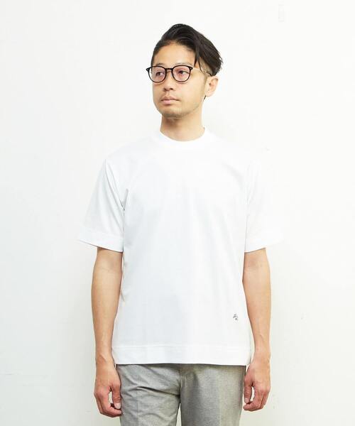 MEN'S MELROSE（メンズメルローズ）の「《WEB限定》ICE PACK NYLON 半袖ジャケT | 接触冷感 / 速乾（Tシャツ/カットソー・メンズ・ホワイト/チャコールグレー/ブラック/ベージュ/ネイビー/ブラウン・4/2/3/5）」の7枚目の写真