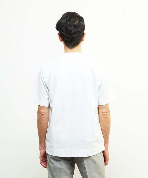 MEN'S MELROSE（メンズメルローズ）の「《WEB限定》ICE PACK NYLON 半袖ジャケT | 接触冷感 / 速乾（Tシャツ/カットソー・メンズ・ホワイト/チャコールグレー/ブラック/ベージュ/ネイビー/ブラウン・4/2/3/5）」の9枚目の写真