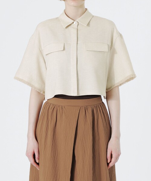 LOVELESS（ラブレス）の「フリンジハーフスリーブシャツ（シャツ/ブラウス・レディース・ベージュ系その他2/ブラック/ブルー系その他2・34/36）」の8枚目の写真