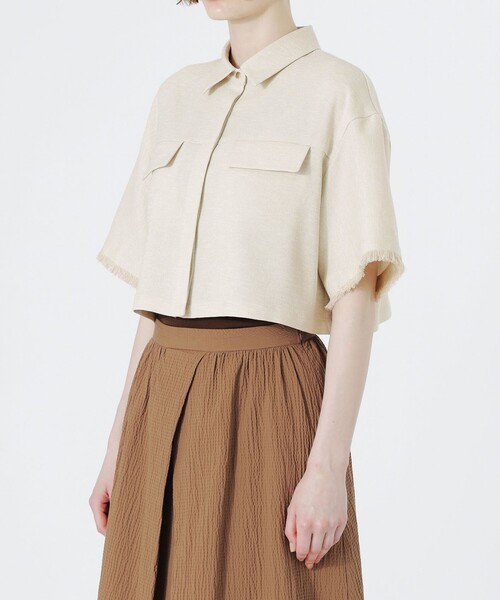 LOVELESS（ラブレス）の「フリンジハーフスリーブシャツ（シャツ/ブラウス・レディース・ベージュ系その他2/ブラック/ブルー系その他2・34/36）」の9枚目の写真