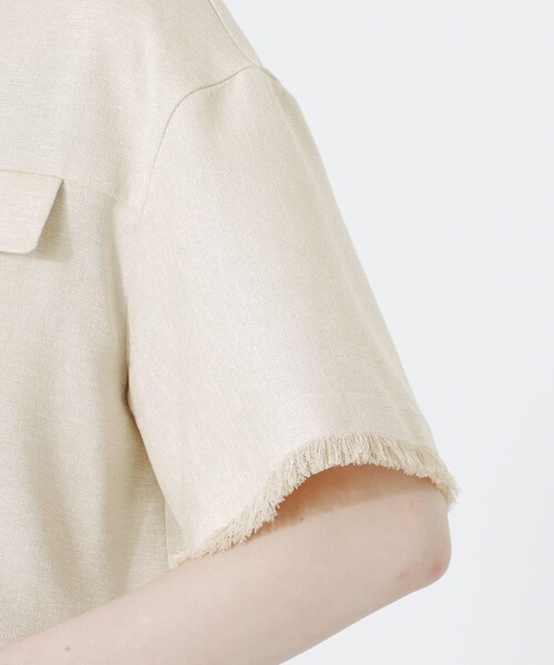 LOVELESS（ラブレス）の「フリンジハーフスリーブシャツ（シャツ/ブラウス・レディース・ベージュ系その他2/ブラック/ブルー系その他2・34/36）」の12枚目の写真