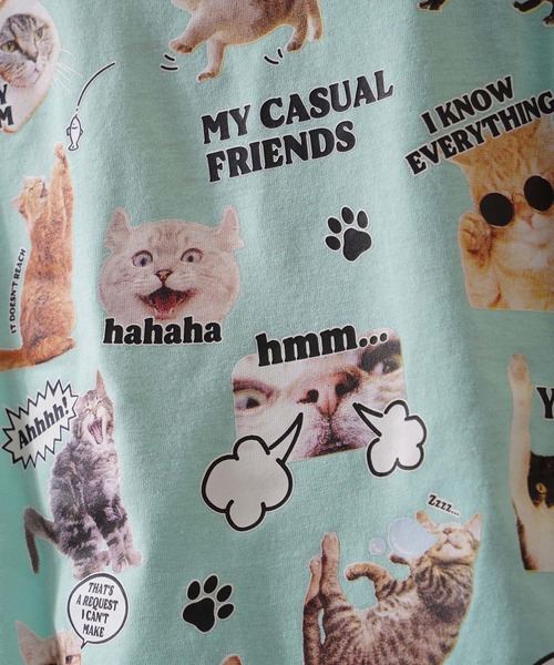 セール】猫コラージュ ビッグTシャツ / Cat Collage Big T-shirt