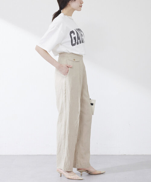 Whim Gazette(ウィムガゼット)の「リネンミリタリーパンツ(その他パンツ・レディース・ブラック/ベージュ・38/36)」の12枚目の写真