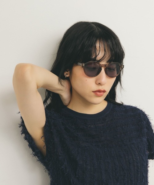 KBF(ケイビーエフ)の「ボストンフレームサングラス(メガネ・レディース・ブラウン/グレー系その他/グリーン・ONE)」の12枚目の写真