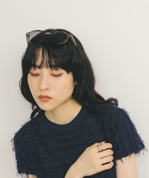 KBF(ケイビーエフ)の「ボストンフレームサングラス(メガネ・レディース・ブラウン/グレー系その他/グリーン・ONE)」の13枚目の写真