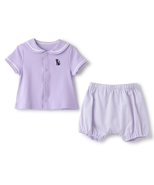 ままたん ANNA SUI mini アナスイミニ パンツ＆トップスセット セール】セーラートップス＋ネコカバーパンツ（ロンパース