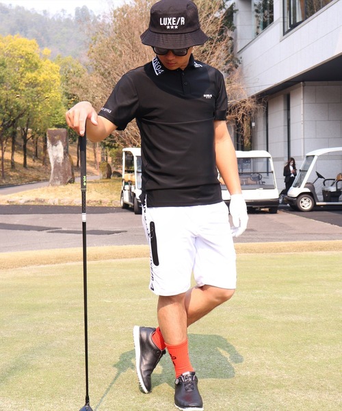 LUXE/R GOLF(ラグジュ ゴルフ)の「(RM)【LUXE/R GOLF】COOL & DRY ストレッチ スムース ロゴ ジャガード ポロシャツ(ポロシャツ・メンズ・チャコールグレー/ブラック/オフホワイト/ネイビー・LARGE/MEDIUM/XXX-LARGE/XX-LARGE/X-LARGE)」の5枚目の写真
