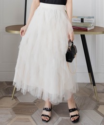 clear | チュールフリルロングスカート[着回し力抜群 大人 カジュアル エレガント]≪2025SS新作≫(スカート)
