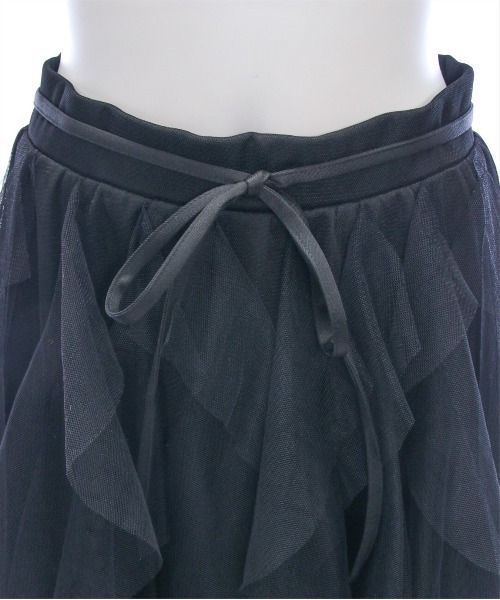 clear（クリア）の「【低身長サイズ有】チュールフリルロングスカート[大人 エレガント リボン]≪2025SS新作≫（スカート・レディース・アイボリー/ブラック・F/XS）」の12枚目の写真