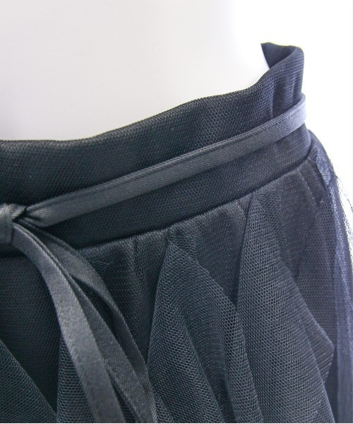 clear（クリア）の「【低身長サイズ有】チュールフリルロングスカート[大人 エレガント リボン]≪2025SS新作≫（スカート・レディース・アイボリー/ブラック・F/XS）」の13枚目の写真