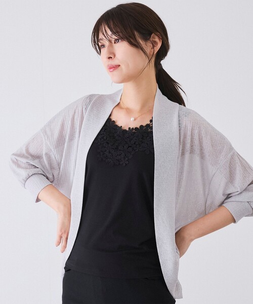 Jayro(ジャイロ)の「UV加工×接触冷感 ランダムリブカーディガン(カーディガン/ボレロ・レディース・ブラック/カーキ/ラベンダー/ライトグレー/ホワイト系その他・M)」の13枚目の写真