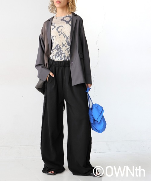 antiqua(アンティカ)の「メッシュラインパンツ(その他パンツ・レディース・ブラック・ONESIZE)」の3枚目の写真