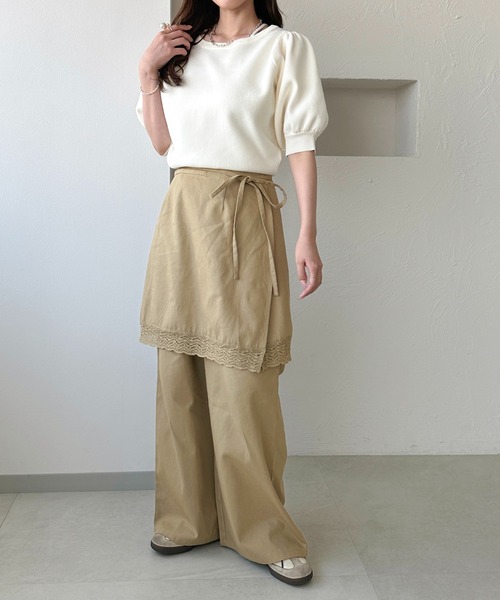 apres jour clair（アプレジュールクレア）の「【apres jour clair】2WAYレイヤードパンツ（その他パンツ・レディース・アイボリー/ベージュ・フリー/X-LARGE）」の17枚目の写真