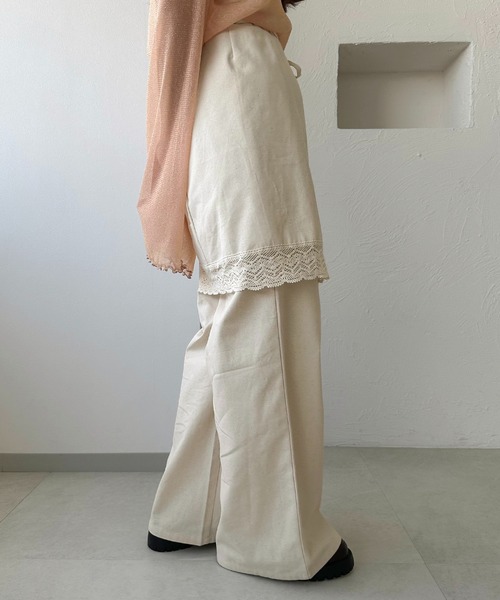 apres jour clair（アプレジュールクレア）の「【apres jour clair】2WAYレイヤードパンツ（その他パンツ・レディース・アイボリー/ベージュ・フリー/X-LARGE）」の4枚目の写真