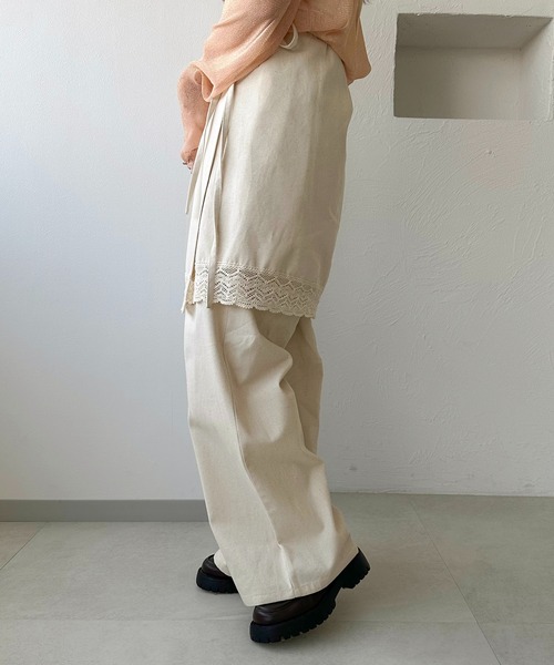 apres jour clair（アプレジュールクレア）の「【apres jour clair】2WAYレイヤードパンツ（その他パンツ・レディース・アイボリー/ベージュ・フリー/X-LARGE）」の6枚目の写真