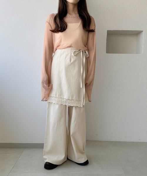 apres jour clair（アプレジュールクレア）の「【apres jour clair】2WAYレイヤードパンツ（その他パンツ・レディース・アイボリー/ベージュ・フリー/X-LARGE）」の8枚目の写真