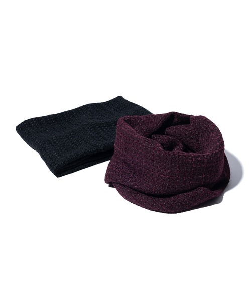 glamb（グラム）の「Hidden Valley Tweed Snood / ヒドゥンバレーツイードスヌード（ネックウォーマー/スヌード・メンズ・ブラック/ワイン・FREE）」の12枚目の写真