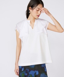 INED | ラッフルカラードッキングプルオーバー(Tシャツ/カットソー)