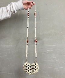 ウッドビーズ コンパクトバッグ ショルダーバッグ