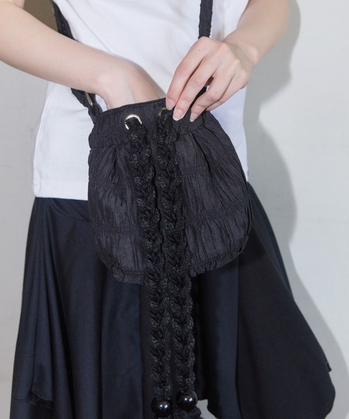 FANCY CLUB（ファンシークラブ）の「FANCY CLUB／ストリングクロスBAG（ショルダーバッグ・レディース・ブラック・FREE）」の3枚目の写真