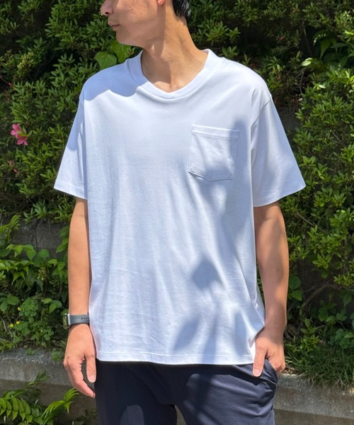 VENCEEXCHANGE(ヴァンスエクスチェンジ)の「ポケ付きVネックTシャツ(Tシャツ/カットソー・メンズ・ホワイト・M/L/LL)」の1枚目の写真