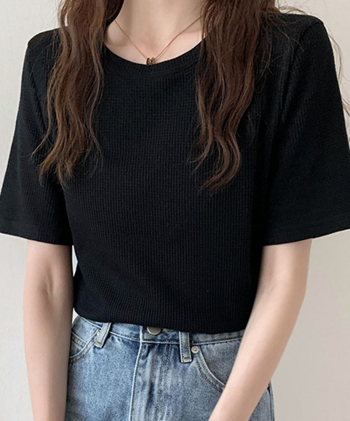 shoppinggo(ショッピングゴー)の「Tシャツ カットソー 半袖 レディース トップス(Tシャツ/カットソー・レディース・ホワイト/ブラック/ベージュ/グリーン・M)」の1枚目の写真