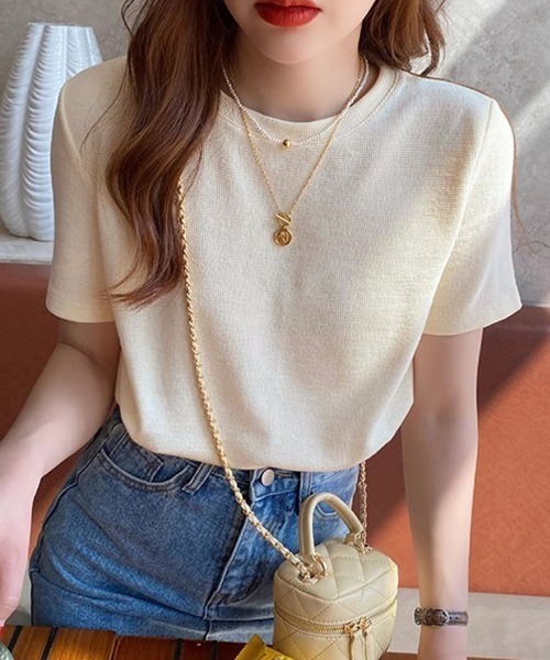 shoppinggo(ショッピングゴー)の「Tシャツ カットソー 半袖 レディース トップス(Tシャツ/カットソー・レディース・ホワイト/ブラック/ベージュ/グリーン・M)」の20枚目の写真