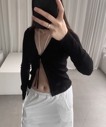 chuclla | 【LONSLAN】フロントリボン リブカーデ CHLONW25a001(カーディガン/ボレロ)