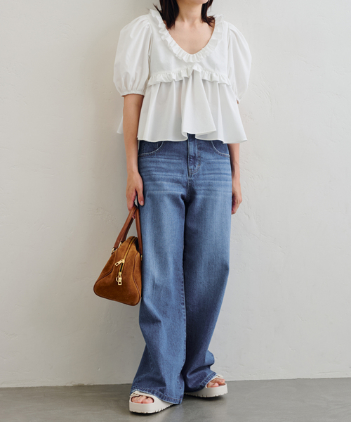 U by SPICK&SPAN(ユーバイスピックアンドスパン)の「ルーズバギーデニム(デニムパンツ・レディース・ブルー・34/36/38)」の15枚目の写真