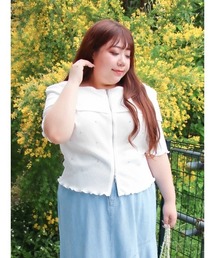 GOLDS♡ キラキラビジュー♡ハートバックル付き肩出しオフショルダートップス オフショルダー」に該当するトップス（ビジュー）ファッション