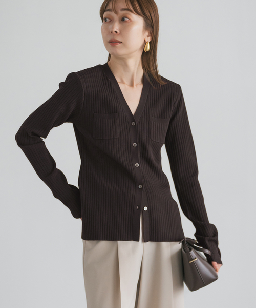 セール】ナローワイドリブVカーディガン（カーディガン/ボレロ