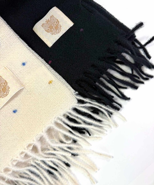 Q（キュー）の「カラフルドットストール（ストール/ショール・レディース・アイボリー/ブラック・ONE SIZE）」の5枚目の写真