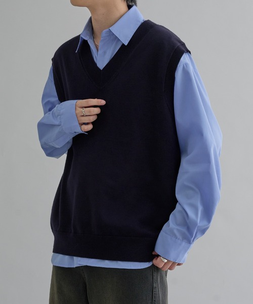 セール】Vネックルーズニットベスト（ベスト）｜epnok