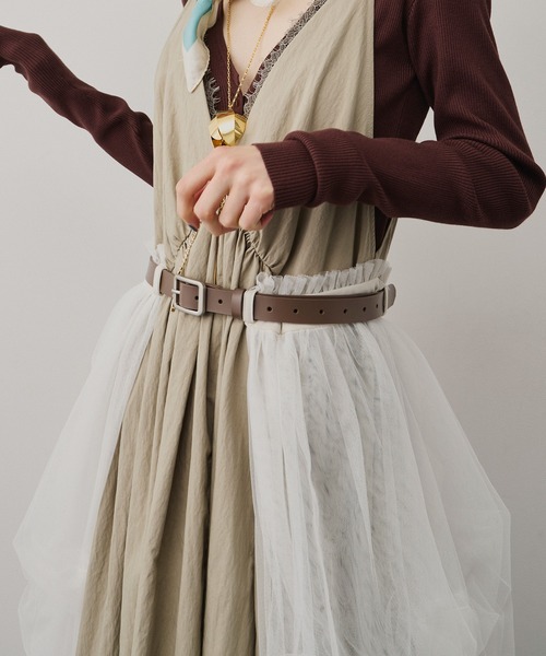 LA BELLE ETUDE(ラベルエチュード)の「レザーベルト×Carrie(スカート・レディース・ライトパープル/ホワイト/ブラック・0/1)」の16枚目の写真