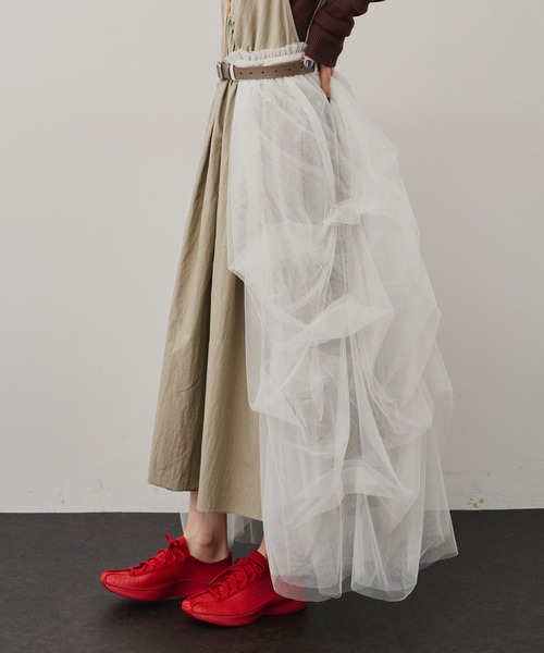 LA BELLE ETUDE(ラベルエチュード)の「レザーベルト×Carrie(スカート・レディース・ライトパープル/ホワイト/ブラック・0/1)」の10枚目の写真