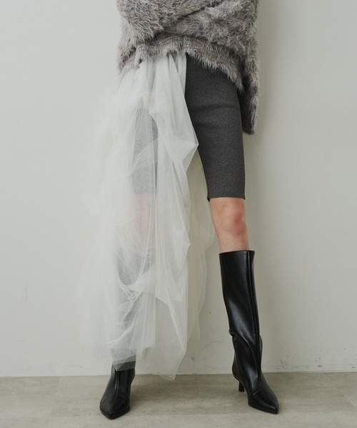 LA BELLE ETUDE(ラベルエチュード)の「レザーベルト×Carrie(スカート・レディース・ライトパープル/ホワイト/ブラック・0/1)」の20枚目の写真