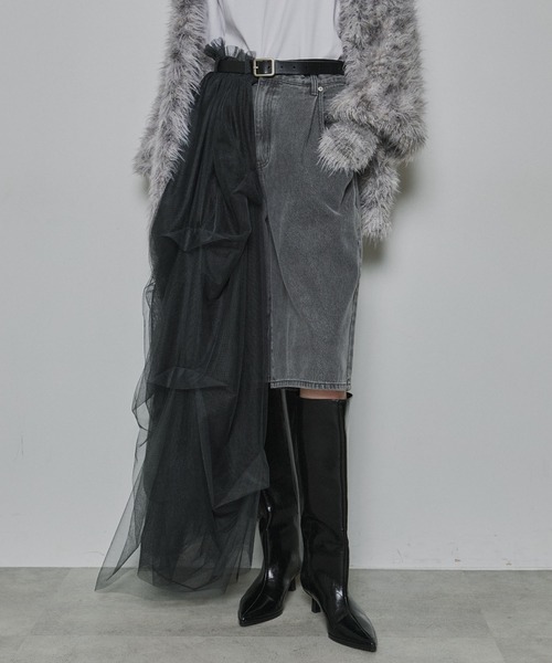 レザーベルト×Carrie（スカート）｜LA BELLE ETUDE（ラベルエチュード