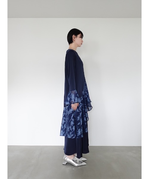 ワンピース sahara / Sheer Jacquard Docking Dress Sheer Jacquard Docking Dress｜シアージャガードドレス – MARTE