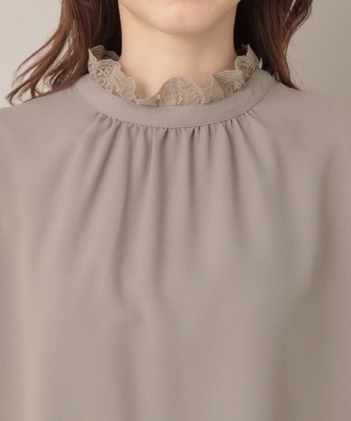 couture brooch（クチュールブローチ）の「【華やか・大人可愛い・5分袖】エンブロレース前後2WAYブラウス（シャツ/ブラウス・レディース・ブラック/アイボリー/ブラウン系その他・40/38/42/36）」の7枚目の写真