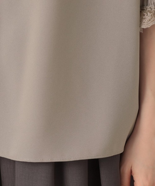 couture brooch（クチュールブローチ）の「【華やか・大人可愛い・5分袖】エンブロレース前後2WAYブラウス（シャツ/ブラウス・レディース・ブラック/アイボリー/ブラウン系その他・40/38/42/36）」の9枚目の写真