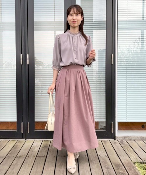 couture brooch（クチュールブローチ）の「【華やか・大人可愛い・5分袖】エンブロレース前後2WAYブラウス（シャツ/ブラウス・レディース・ブラック/アイボリー/ブラウン系その他・40/38/42/36）」の12枚目の写真