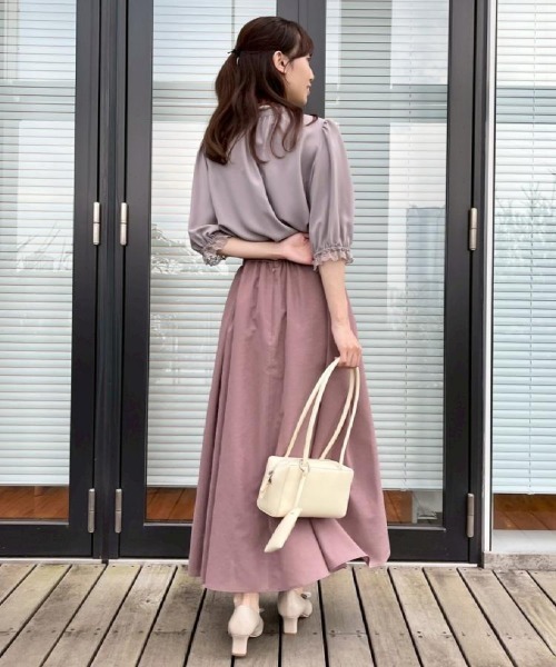 couture brooch（クチュールブローチ）の「【華やか・大人可愛い・5分袖】エンブロレース前後2WAYブラウス（シャツ/ブラウス・レディース・ブラック/アイボリー/ブラウン系その他・40/38/42/36）」の13枚目の写真