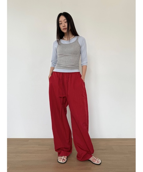 Didot.showroom（ディドット ショールーム）の「【DIDOT.】チュービーナイロンパンツ（その他パンツ・レディース・グレー/レッド/ブラック・FREE）」の16枚目の写真