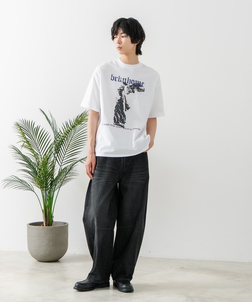 brknhome(ブロークンホーム)の「【brknhome/ブロークンホーム】アーティスティック オーバーサイズ プリントTシャツ(Tシャツ/カットソー・メンズ・ホワイト/ブラック・MEDIUM/LARGE)」の20枚目の写真