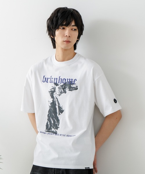 brknhome(ブロークンホーム)の「【brknhome/ブロークンホーム】アーティスティック オーバーサイズ プリントTシャツ(Tシャツ/カットソー・メンズ・ホワイト/ブラック・MEDIUM/LARGE)」の17枚目の写真