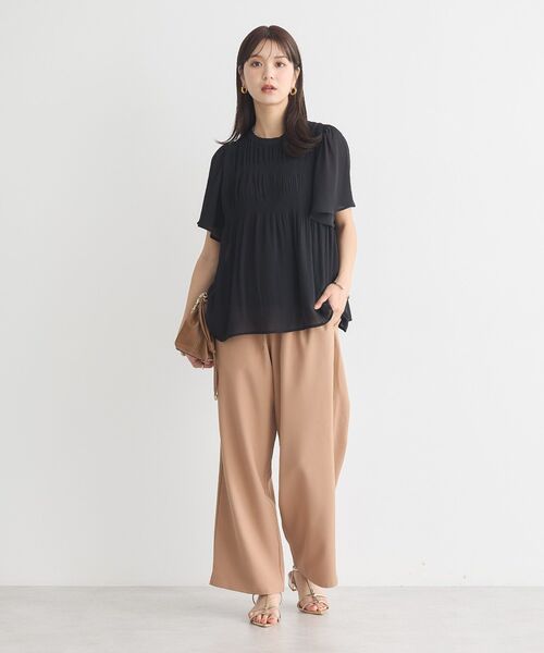 earth music&ecology(アースミュージックアンドエコロジー)の「リラックスワイドパンツ(その他パンツ・レディース・ブラック/キャメル/グレイッシュベージュ・S/M)」の16枚目の写真