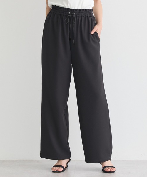 earth music&ecology(アースミュージックアンドエコロジー)の「リラックスワイドパンツ(その他パンツ・レディース・ブラック/キャメル/グレイッシュベージュ・S/M)」の2枚目の写真