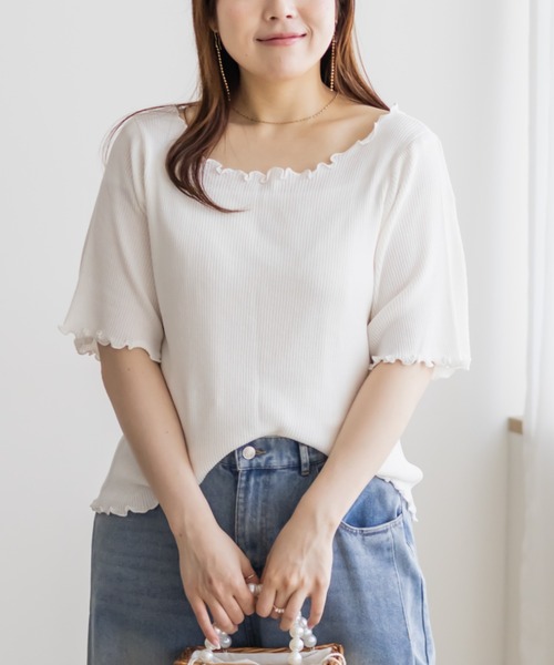 CLETTE（クレット）の「メローリブニット（ニット/セーター・レディース・ブラック/グレイッシュベージュ/オフホワイト・4L/3L/LL）」の2枚目の写真