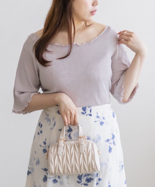CLETTE（クレット）の「メローリブニット（ニット/セーター・レディース・ブラック/グレイッシュベージュ/オフホワイト・4L/3L/LL）」の3枚目の写真