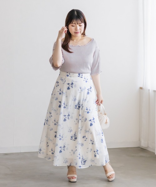 CLETTE（クレット）の「メローリブニット（ニット/セーター・レディース・ブラック/グレイッシュベージュ/オフホワイト・4L/3L/LL）」の18枚目の写真